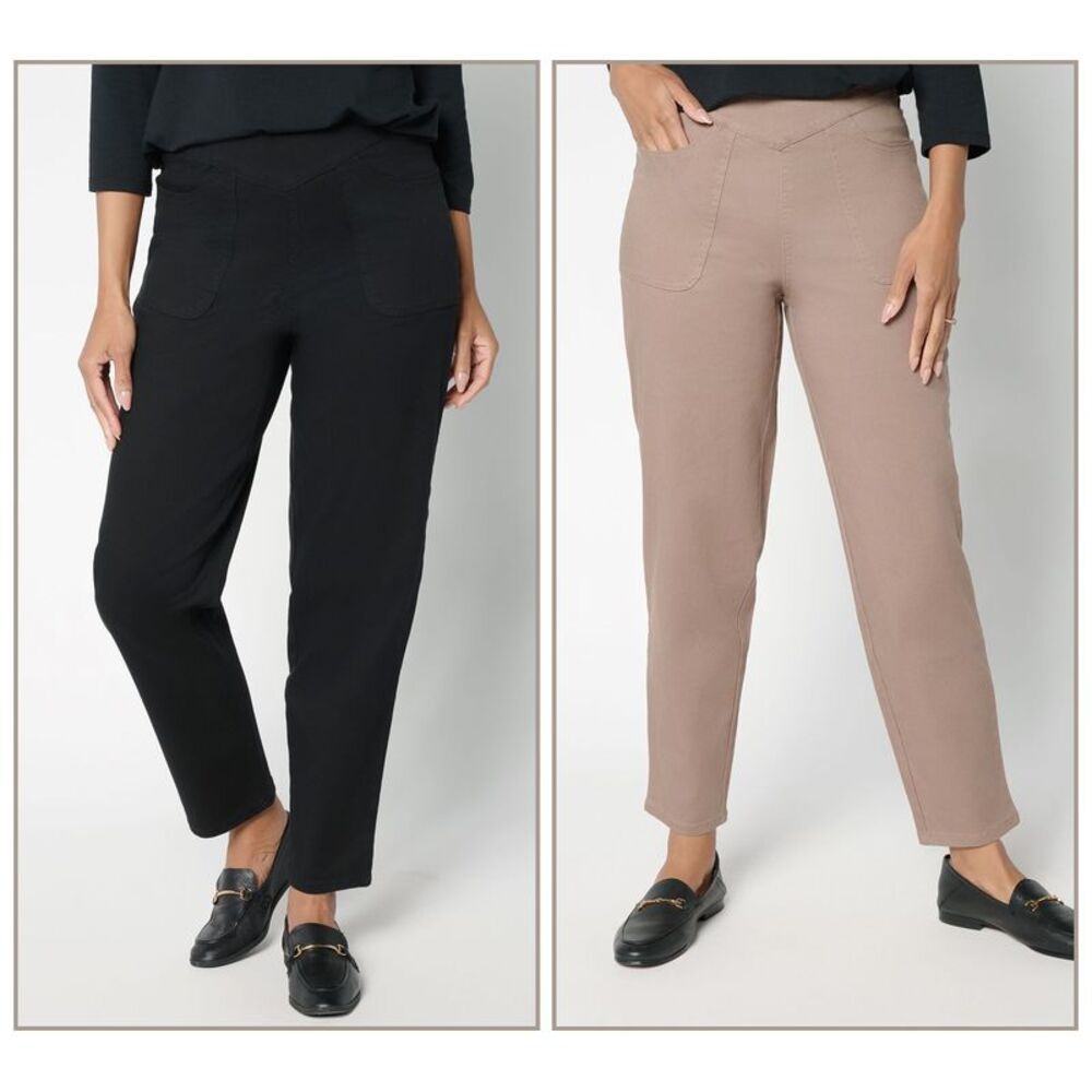 Denim & Co. Women's Petite Pants PXL "How Timeless" Ankle Multi-colored